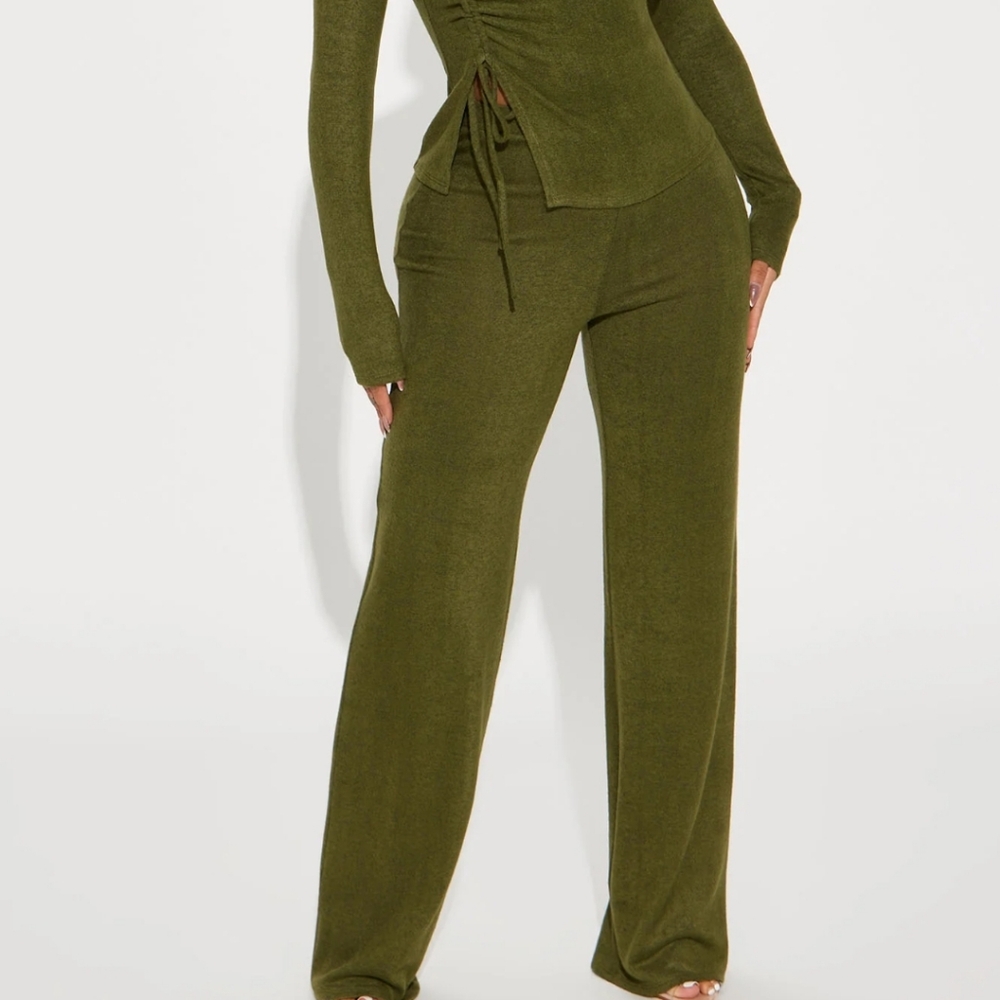 Fashion nova olive hacci pants only